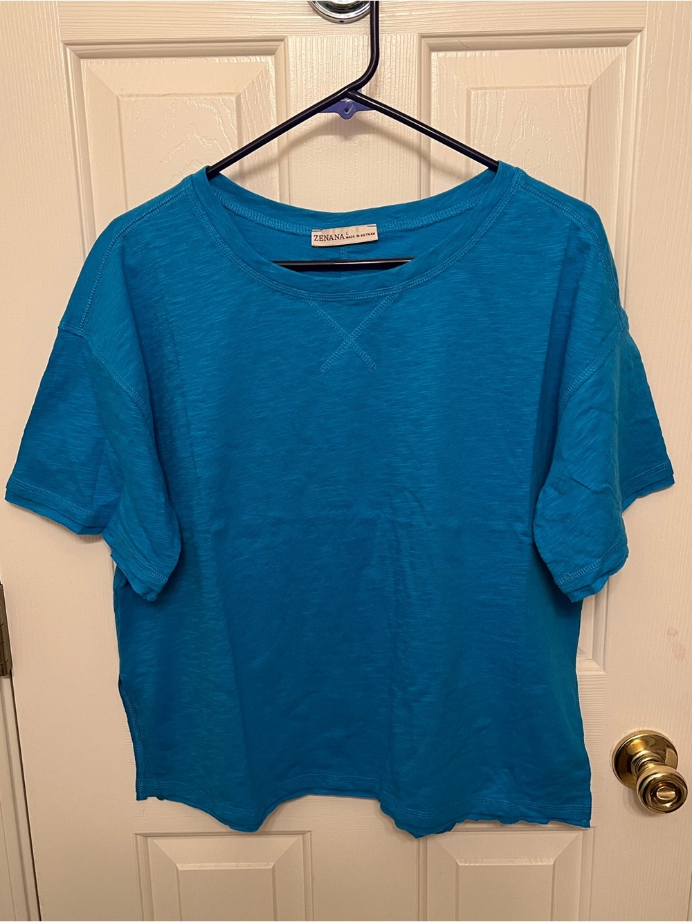 Zenana Outfitters Bright Teal Short Sleeve Crewneck Top